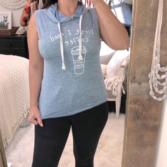 First I need coffee size medium blue hooded top - Picture 1 of 5